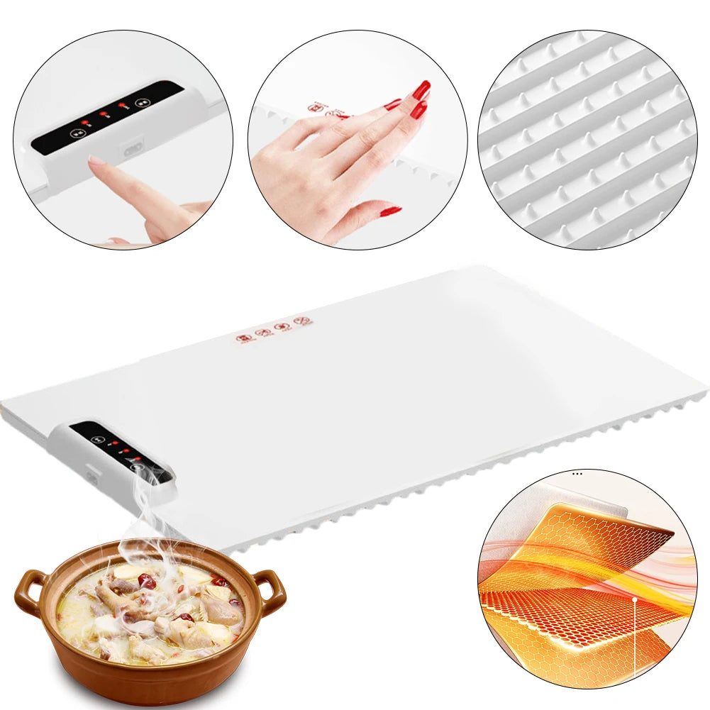 Smart  Warming Tray Silicone Fast Heating for Parties Family Gatherings