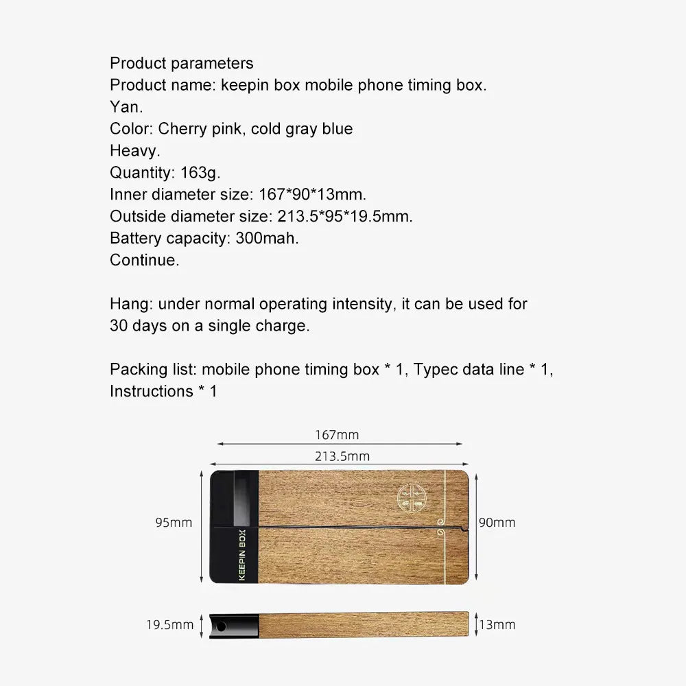 1 Smartphone Timing Keepin Box